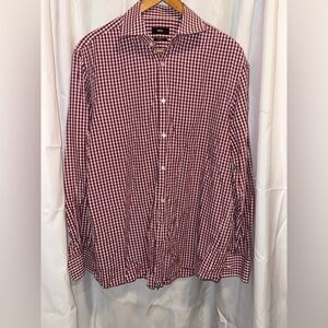 Boss Red and White Checkered Casual Shirt